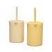 Jet Lag Toddler Straw Cups 5oz Silicone Straw Cups for Toddlers Silicone Training Cup BPA Free Unbreakable 6 Months+ (2Pack) (Color 2) Straw color2