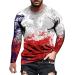 Shirts for Men Loog Sleeve Graphic Men's Workout Shirts Quick-Dry Long Sleeve Shirts Muscle Mens Shirts Red X-Large