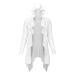 Halloween Costumes Vintage Hooded Jacket Cardigan Pleated Shawl Role Play Women's Cardigan Sweaters for Women White Small
