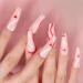 Glossy Pink Ballerina False Nails - Long Coffin Press-On Full Cover Artificials with Swirl Heart Design - 24PC for Women & Daily Decoration - Buy Online on GoSupps.com