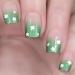 Press on Nails Medium style Fake Nails Green Gradient False Nails with Four leaf clover Press on Nails Designs Acrylic Nails Press on Artificial Nails Stick on Nails For Women Girls 24Pcs
