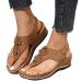 Gufesf Orthopedic Sandals for Women Women Comfy Orthotic Sandal Anti-Slip Breathable Arch Support Platform Wedge Sandal 7 A-2-brown