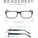 Readerest Blue Light Blocking Reading Glasses 2.25 Magnification | Computer Glasses for Men and Women | Anti Glare, Anti Eyestrain, UV Protection | Black/Blue 2.25x - Buy Online on GoSupps.com