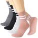 Apricitie 4 pairs of non-slip socks women stopper socks yoga socks with handles pilates socks long handle socks for women and girls
