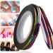 BNP 10 Pcs Color Glitter Nail Striping Line Tape Sticker for DIY Nail Art - Salon Quality Gel Manicure Set - Buy Online on GoSupps.com