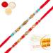 Ghasitaram Gifts Rakhi for Brother Rakhis Online - Set of 2-7090A Rakhis with 200 GMS of Besan Barfi Rakhi Set with 200 gms of Besan Barfi