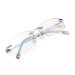 Amorays Reading Glasses Women Men Modern Frameless with Blue Light Filter Anti-Reflective 6001 +3.00 Silver