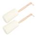 Topbathy Luffa bathing brush back scrubber with long wood stem backbrush body brushes shower brush massage brush dry brush for body back skin dry peeling 2pcs
