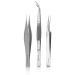 May - Set - Universal and first aid tweezers - splinter tweezers - long tick tweezers with fixing pin - 3-piece - stainless steel