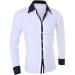 GXLONG Men's White Casual Dress Shirt - Long Sleeve Regular Fit for Business & Wedding - Buy Online on GoSupps.com