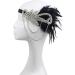 Prosy 1920's Masquerade Feather Headbands Ball Belt Hair Clips Musical Notes Crystal Wearing Gatsby Prom Party 20s Headdress for Women and Girls (Silver) - Buy Online on GoSupps.com