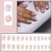 JUSTOTRY 24 Pcs Almond Short False Nails with Stars and Cloud Pattern - White French Press on Nails with Nail Glue - Oval Medium Stick on Nails for Women - Fake Nails for Nail Art - Buy Online on GoSupps.com