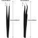 Sularpek 2 Pcs Fine Point Lash Tweezers for Eyelash Extensions and Nail Art | Black Eyebrow and Facial Hair Removal Tools - Buy Online on GoSupps.com