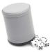 Dice Felt Lined PU Leather Dice Cup with 6 Dice, Felt Lined Interior Quiet Shaker for Yahtzee Game (Gray)