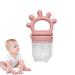 Freshy toothing pacifiers reusable pacifier for aching gums silicone-nipple bite toys-silicone bags for fresh fruits silicone-fruit bite ring for children Honhoha rose red