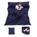 MongByYa Sleeping Bag Liner Lightweight Compact Sleeping Bag Sack Portable Clean Travel Sheet with Zippered Opening for The Feet Camping Sleep Sheet for Backpacking Hotel& Hiking 82.7" X 70.9 Dark Blue