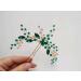 Denifery Emerald Gold Bridal Hair Pin | Green Hair Clip Wedding Accessory - Buy Online on GoSupps.com