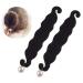 Ericotry 2 x black pearl foam sponge hair knot manufacturer Twist-shaper hair needle clip tool brai horse cock hairstyle styling accessories for women and girls