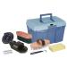 Kerbl grooming box blue with contents (for horses horse brushes mane brushes grooming box with brushes horse care grooming equipment blue) 321775