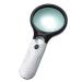 10X/45X Handheld Magnifier with 2 LED Light Ultra HD Read Lens for Night Reading 85mm Made in China