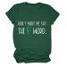 GAQEUWR Dental Dentist Hygienist T Shirt for Women Don't Make Me Say The F Word Shirt Humor Floss Graphic Tee Tops Dark Green