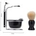 Buy Lefeda Simply Men's Razor Brush Set - Professional Beard Grooming Kit with Shell Stand & Holder | 9.7x14.5cm Silver - Perfect Mustache & Shaving Tool - Buy Online on GoSupps.com