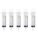 5 Pcs Industrial Plastic Luer Lock Syringes for Feeding Tubes Home Care (Without Needle)
