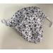 Fabric mask washable reusable 2 layers for adults from 12 years (grey flowers)