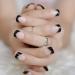 Buy Hujl Artificial Nails - Black French Press-On Nails 24 Natural Beige & Pink Tips for Home Office - International Shipping - Buy Online on GoSupps.com