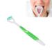Tongue cleaner practical hygienic silicone oral brush tongue cleaner bacteria inhibitory odorless tongue scraps of safe tongue cleaners with long handle oral hygiene (green)