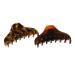 Parcelona French Boss Thin and Narrow Light Tortoise Shell and Brown 3 1/2  Celluloid Covered Spring Set of 2 No Slip Grip French Jaw Hair Claw Clip for Women Durable Styling Paris Hair Accessories Strong Hold Girls Hair...