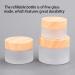 Dajidafu Glass Woman Face Cream Dispenser Replacement Wood Grain Lid Anti-corrosive Makeup Cosmetic Travelling Empty Container 15g - Buy Online on GoSupps.com