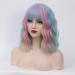 Cying Lin Short Bob Rainbow Wig for Women - Cosplay Halloween Party Wavy Curly Heat Resistant Wig - Buy Online on GoSupps.com