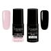 Sincero Salon -Fiberglass Gel Base Milky Pink and Top Coat Gel Super Shiny Ino - Unterlack and overlack - UV gel nail polish - Gel nails for manicure - protection against scratch -nail hardness - Gel Nail Polish Milky Pink + Super Shiny Nio