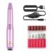 Portable Electric Nail Drill with 6Pcs Nail Drill Bits and 6 Sanding Bands Professional for Acrylic Gel Manicure Professional Nail Salon Supplies Manicure