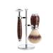 M hle Raziet 3-part shaving brush with Silvertip fibre handwork razor planer compatible with classic razor blade metal stand chrome-plated handles made of eBonit/metal