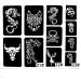Xmasir 3 Sheet 22Pcs Cool Glitter Tattoo Stencil Set for Men - Wolf Dragon Tiger Skull Animal Designs - Buy Online on GoSupps.com