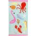YIFONTIN Beach Towel for Kids Velour Terry Blanket Throw 100% Cotton 25.5X51 inches for Swimming Bath Travel Camping and Picnic, Flamingo Lobster Octopus. Ocean Park 25.5"x51"