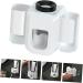 Zerodeko Toothpaste Holder & Toothbrush Organizer - 4 Slot Wall-Mounted Dispenser | Reusable Toothpaste Rack | TPE Material | White | 12.5x9x5.5cm - Buy Online on GoSupps.com