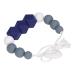 Baby Teether Toy Baby Grade Medium Hardness Round Hexagonal Beads Easy Cleaning Portable Teething Toys Teething Toys Baby Nursing Necklace Outdoor (Dark Blue)