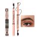2 In 1 Double Ended Eyebrow Pencil With Replacement Tip Eyebrow Definer Pencil Micro Percision Tip Natural Looking Waterproof No Need To Sharpen And Not Easy To Fade Eyebrow Pencil (Dark Brown)