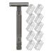 Durable Replaceable Reusable Safety Razors with Double-Sided Stainless Steel Blade B