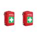 Tatonka First Aid XS - first aid bag (without content) with a divided main compartment and belt loop - for filling yourself - dimensions: 10 x 7 x 4 cm Red XS (10 x 7 x 4 cm) (pack with 2)