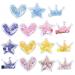volumoon 15 Pcs Girls Hair Clips Star/Crown/Heart Shaped HairPins Sparkly Cute Hair Clips Colourful Sequin Hair Clips Non-Slip Kids Hair Barrettes for Girls Women Kids Fine Hair Thick Hair