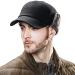 Comhats Wool Baseball Cap Men Fur Hunting Trapper Dad Hats Sports Earflap Unisex M L XL 67134_black(warm Lining) Large
