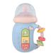 DUSWEN Silicone Baby Bottle Shape Teething Toys Newborn Light and Music Electric Soother Bottle can be grasped to bite  Newborn Teething Toys for 0 3 6 12 Months Boys Girls(No Battery) (Bule)