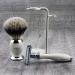 Luxury Men's Shaving Set | Top Grade Silver Tip Brush & DE Safety Razor Stand | Premium Grooming Essentials for Men - Buy Online on GoSupps.com