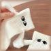 Hand in Hand Magnetic Holding Hands Couple Socks | Funny 3D Doll Mid-Tube Socks for Women & Men (Black+White) - Buy Online on GoSupps.com