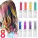 Hair color ridge temporary hair color chalk comb 8 pieces instant unique hair recide ridge with gloves and scarf for children hair dye party and cosplay