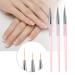 3pcs Nail Art Dotting Liner Brush Set with Rhinestone Handle - Pink Manicure Tools - Buy Online on GoSupps.com